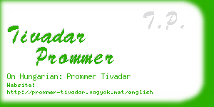 tivadar prommer business card